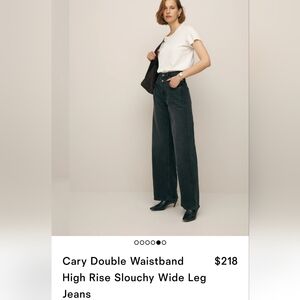 Reformation double waistband high waist slouchy wide leg jeans